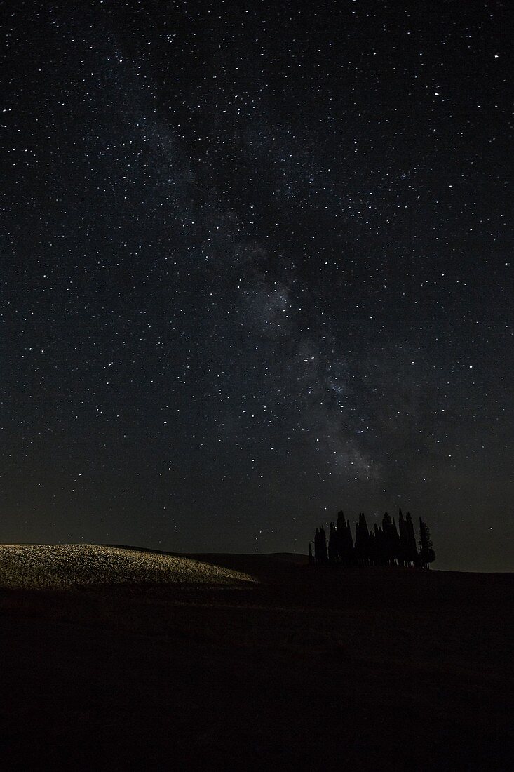 Milchstraße San Quirico d'Orcia, Val d'Orcia, Toskana, Italien