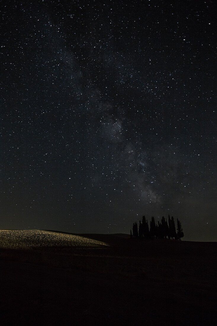 San Quirico d'Orcia milky way, Val d'Orcia, Tuscany, Italy