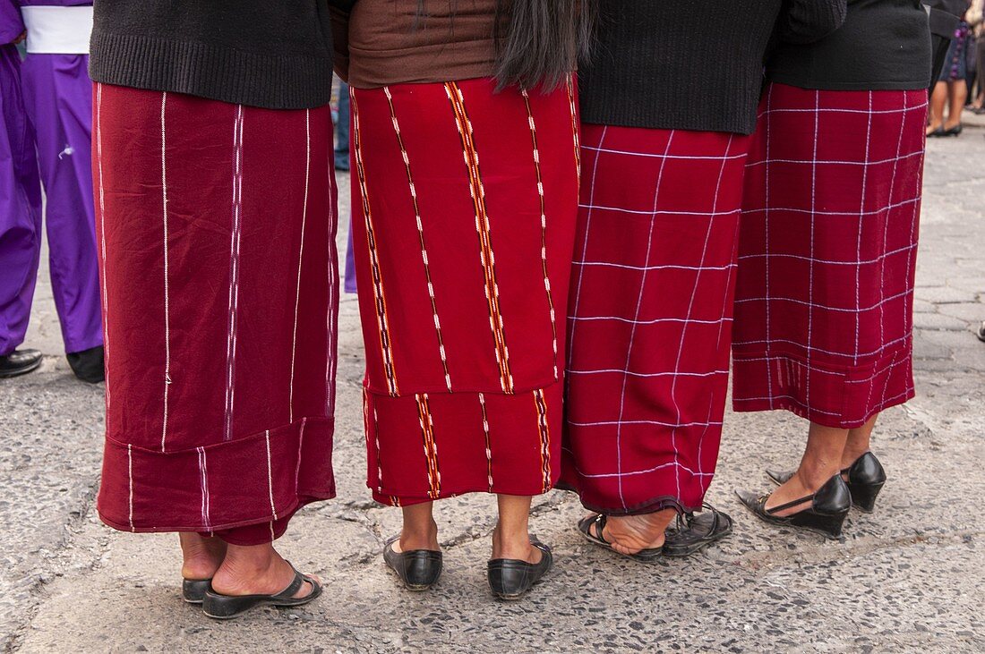 Women in traditional clothing, Chichicastenango, Guatemala