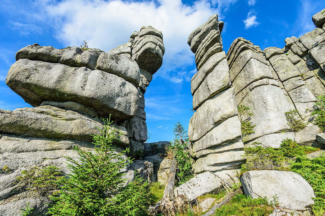 Rock formations at Dreisesselberg in the Bavarian Forest, Bavaria, Germany