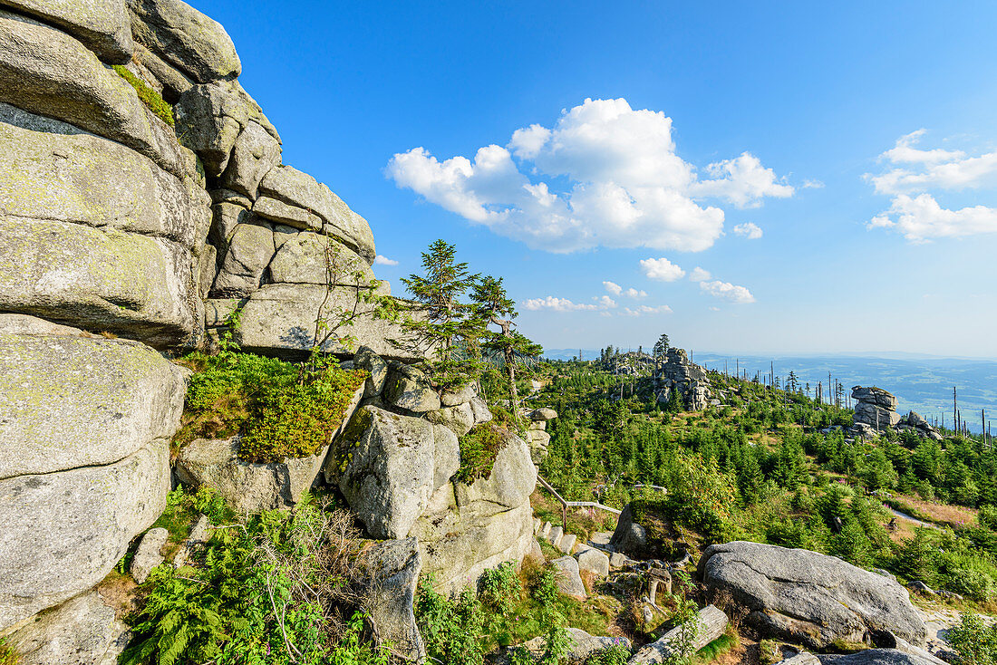Rock formations at Dreisesselberg in the Bavarian Forest, Bavaria, Germany