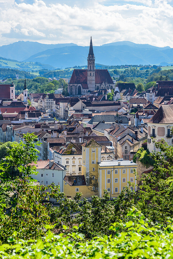 Blick auf die Stadt Steyr, Oberösterreich, Österreich