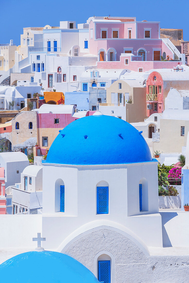 View of Oia village, Oia, Santorini, Cyclades Islands, Greece