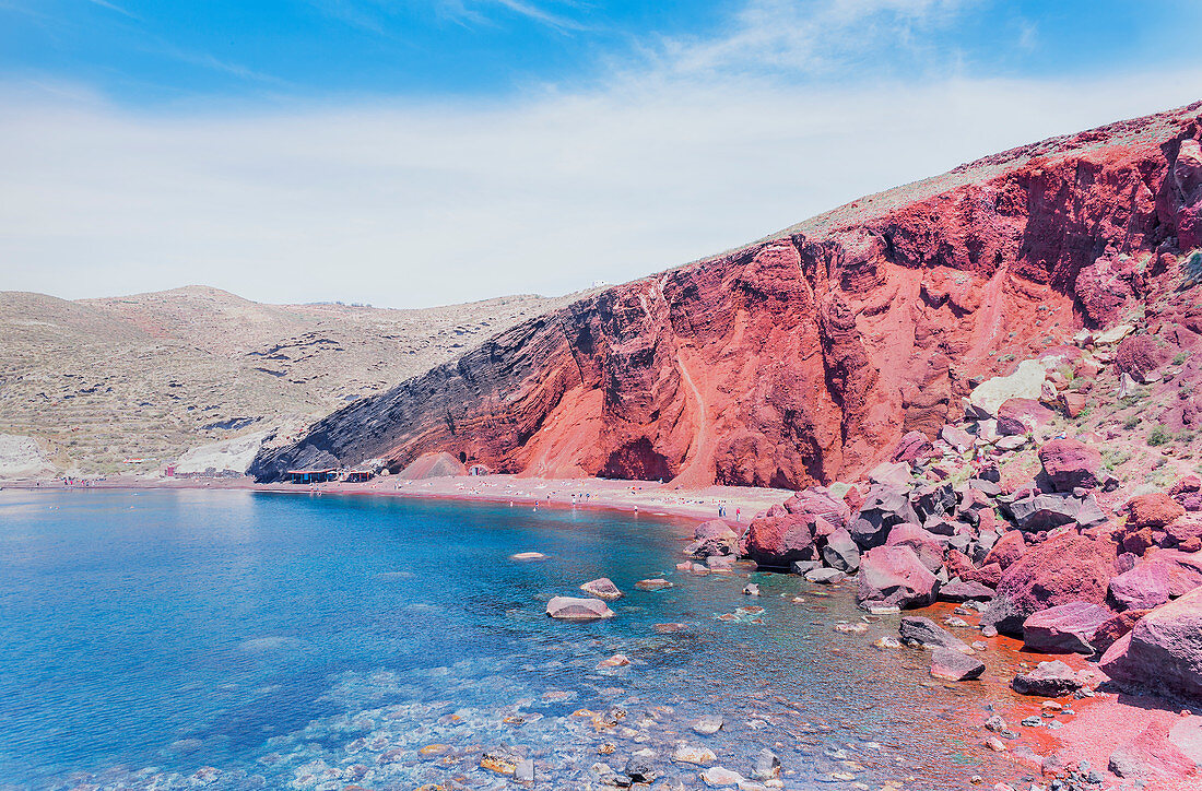 Roter Strand, Santorini; Kykladen, griechische Inseln, Griechenland
