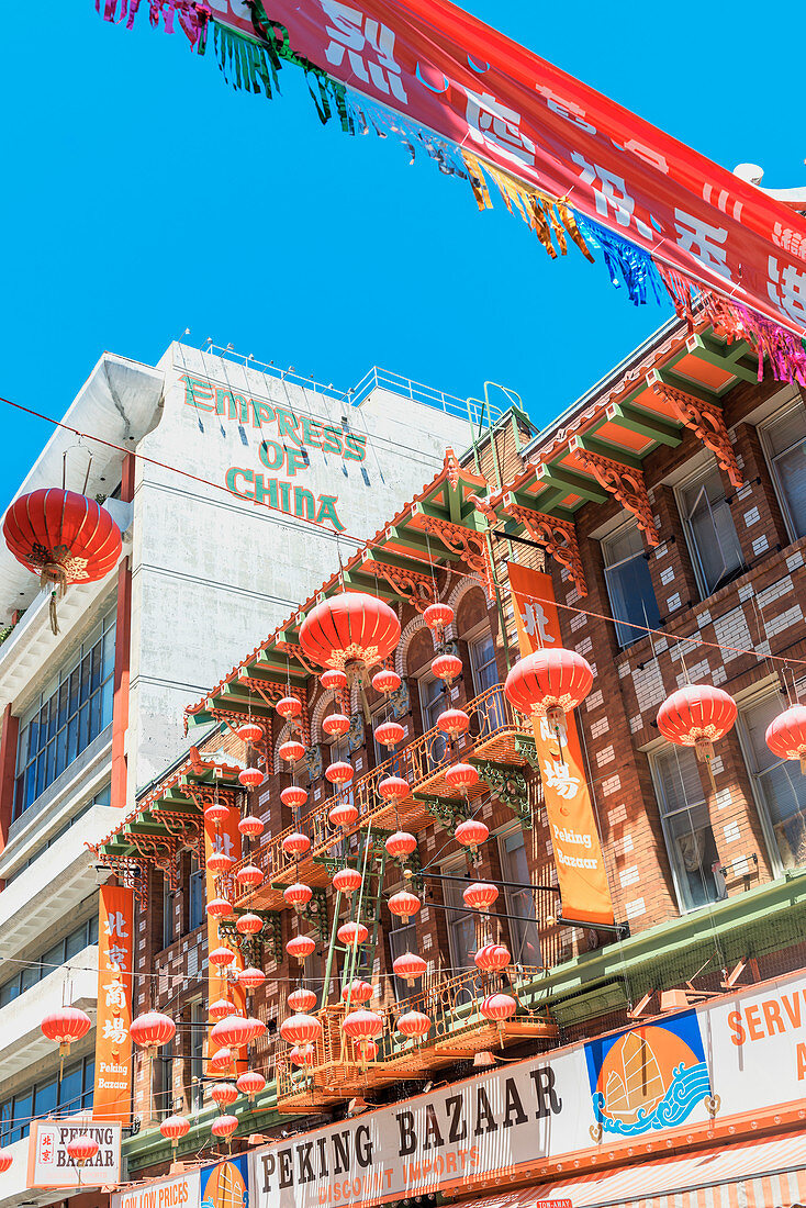 Chinatown Dekorationen, San Francisco. Kalifornien, USA