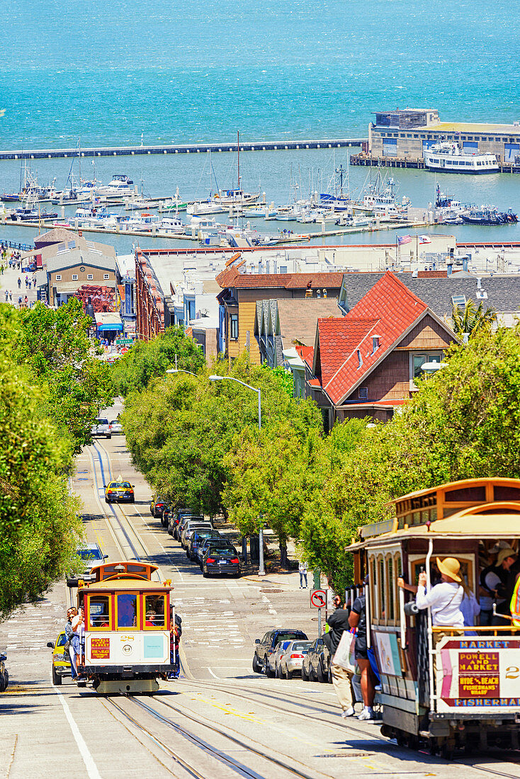 Powell-Hyde line cable car, San Francisco, Kalifornien, USA