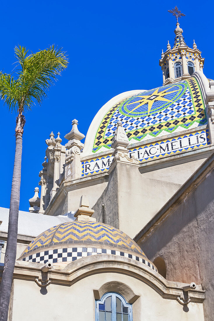 St Francis Chapel domes over the Museum of Man, Balboa Park, San Diego, California, USA