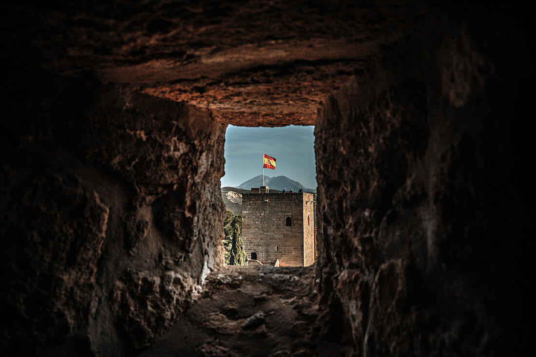 Blick auf die Burg Alcazaba von Antequera, Spanien