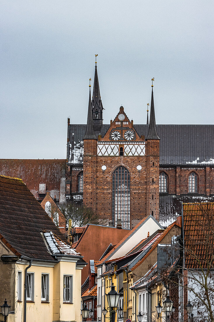 View of the St. Georgen Church in Wismar, Germany