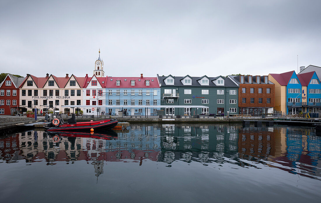 Colorful houses at the port of the capital Torshavn, Faroe Islands