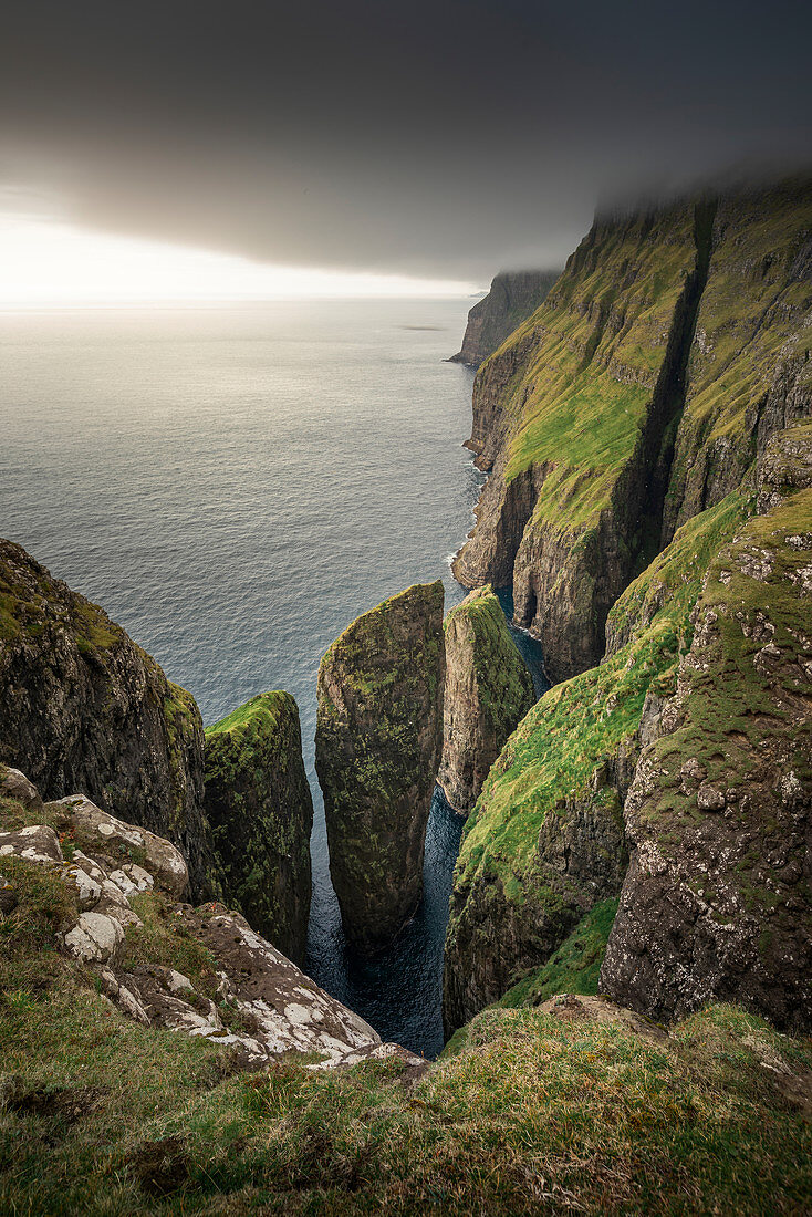 Dunnesdrangar rock formations on Vagar, Faroe Islands