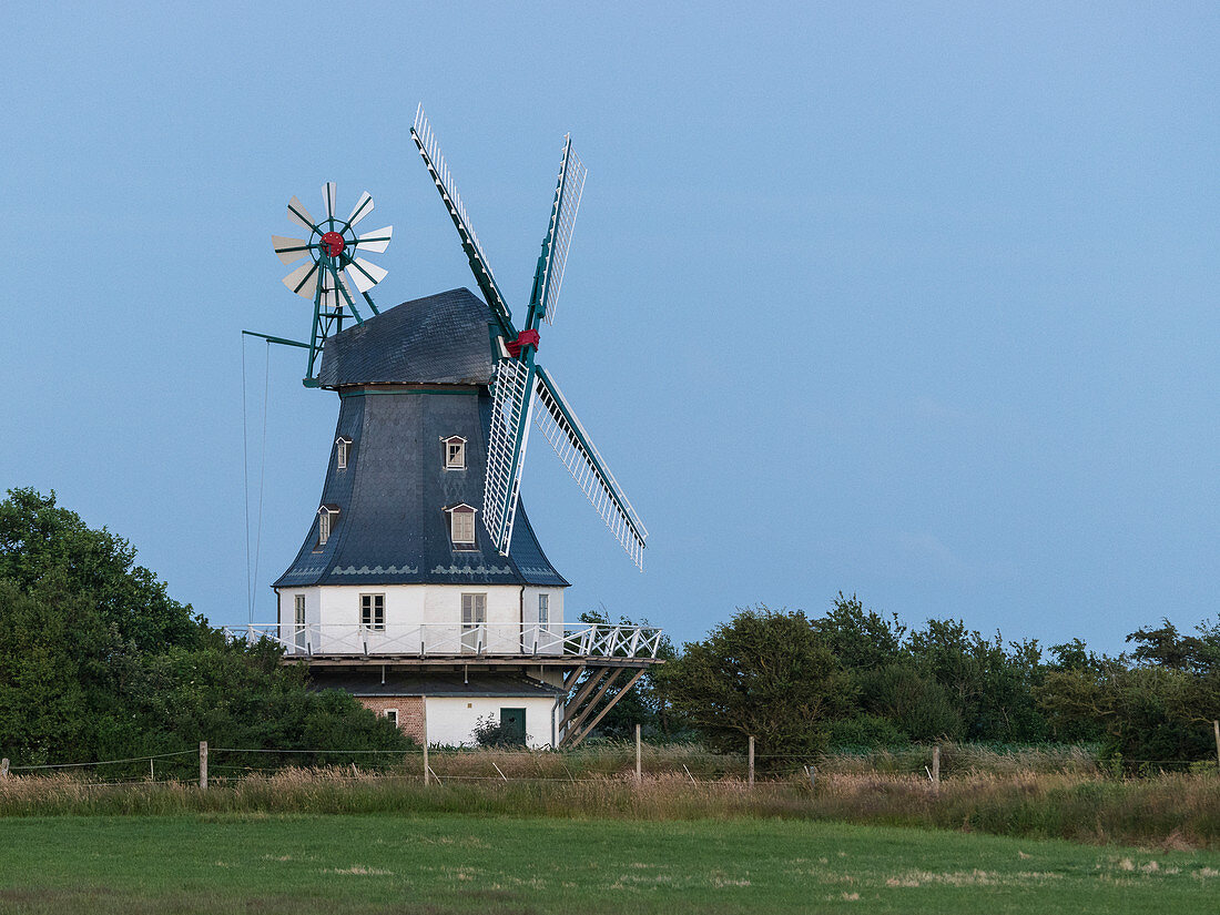 Windmill at Borgsum, Foehr Island, North Frisia, Germany