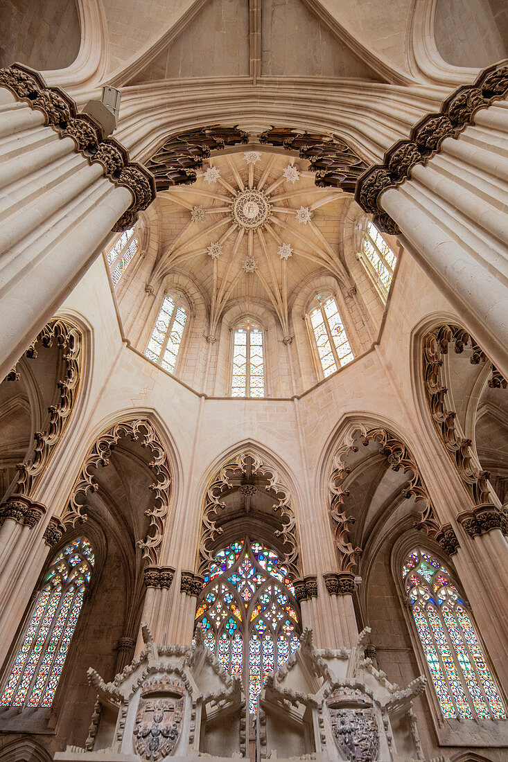 Grab von Johannes I. und Philippa von Lancaster in der Gründerkapelle des gotischen Batalha-Klosters, UNESCO-Weltkulturerbe, Batalha, Centro, Portugal, Europa