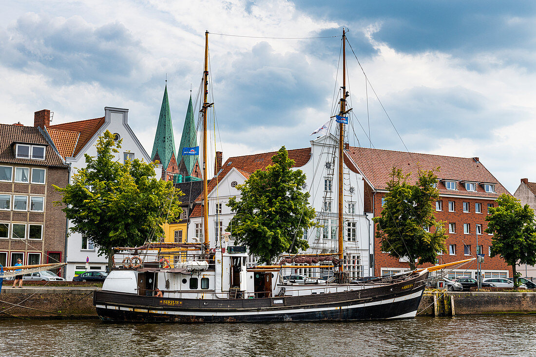 Alte hanseatische Häuser in Lübeck, UNESCO-Weltkulturerbe, Schleswig-Holstein, Deutschland, Europa