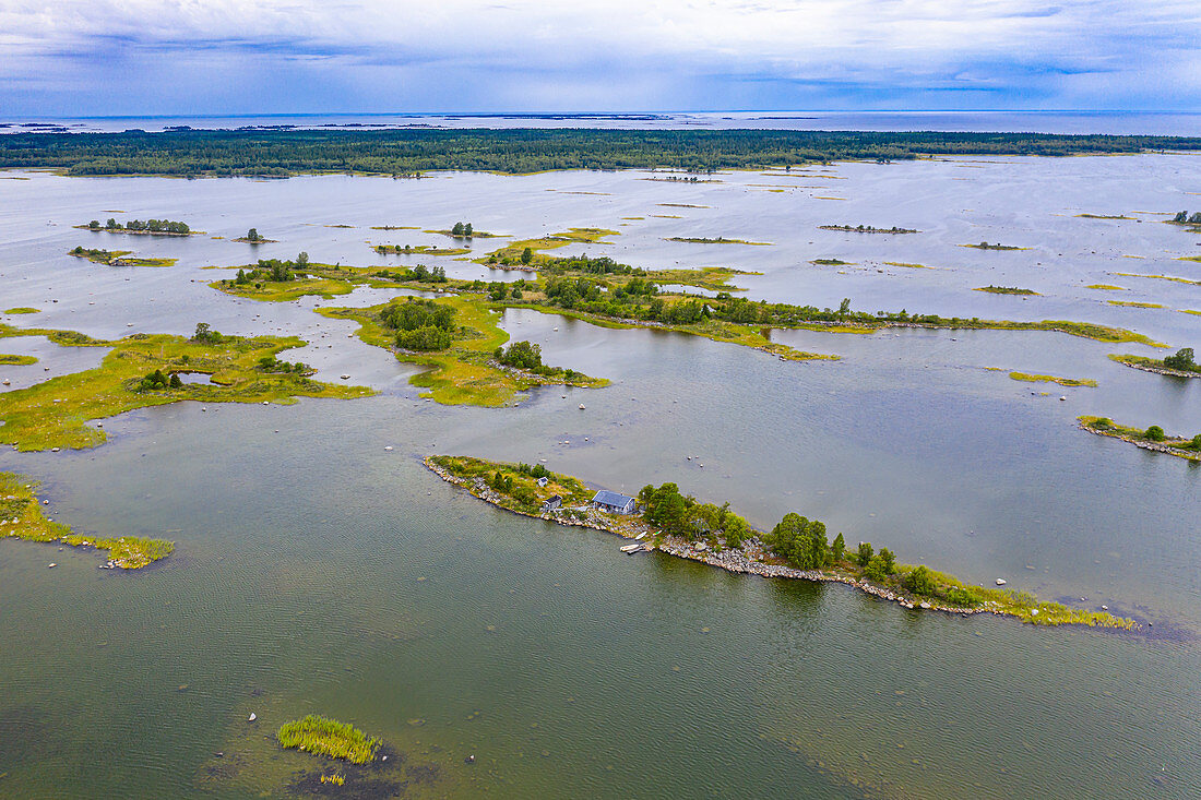 Luftaufnahme des Kvarken-Archipels, UNESCO-Weltkulturerbe, Finnland, Europa