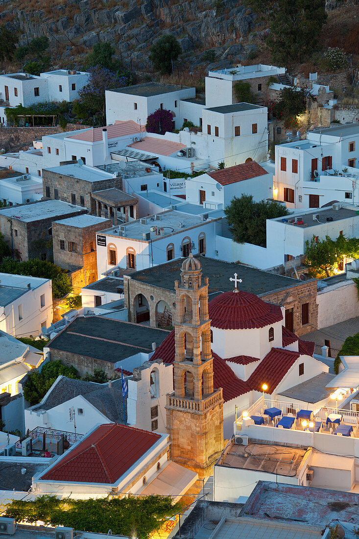 Abenddämmerung, Lindos, Rhodos-Insel, Dodekanes-Inseln,