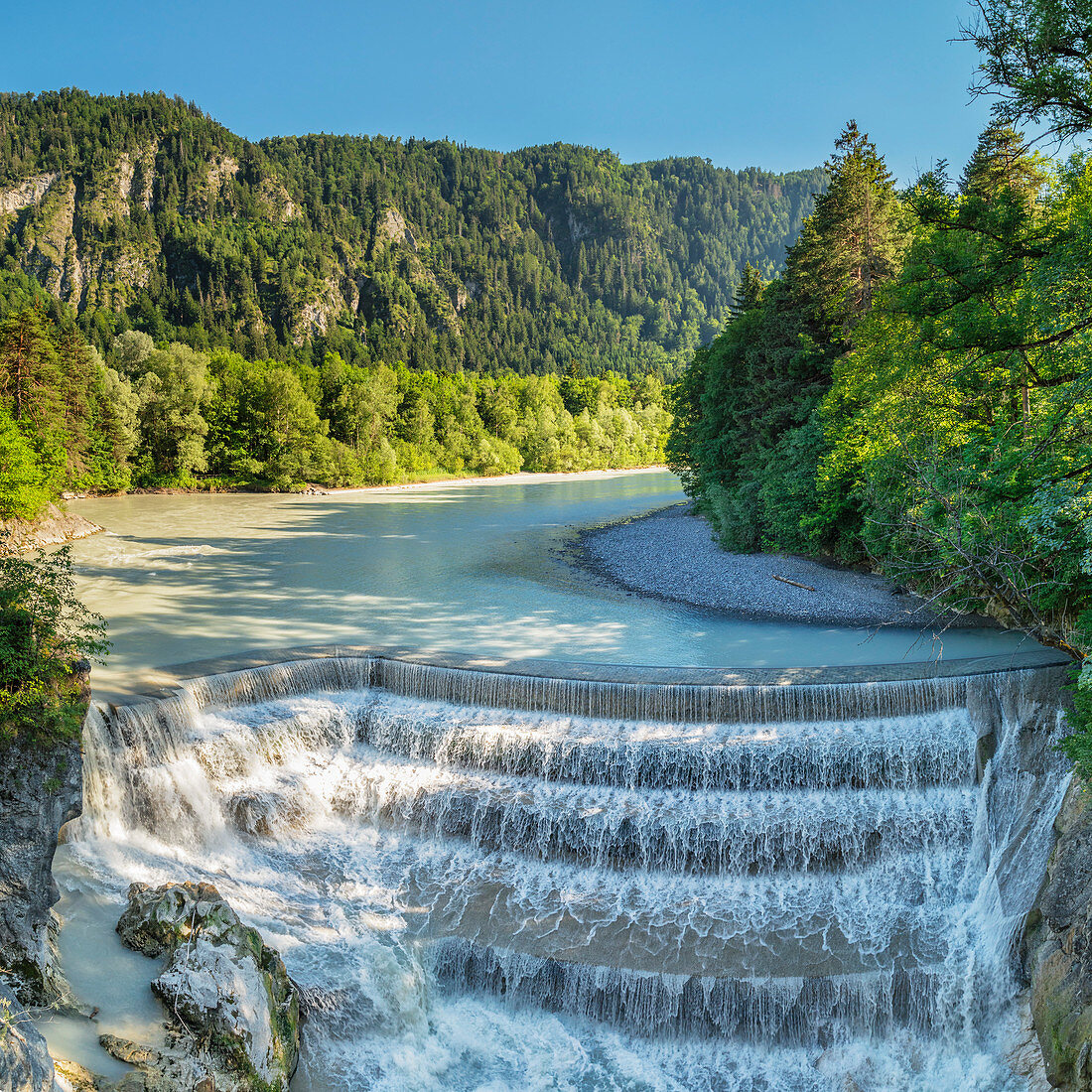 Wasserfall Lech, Füssen, Allgau, Schwaben, Bayern, Deutschland, Europa