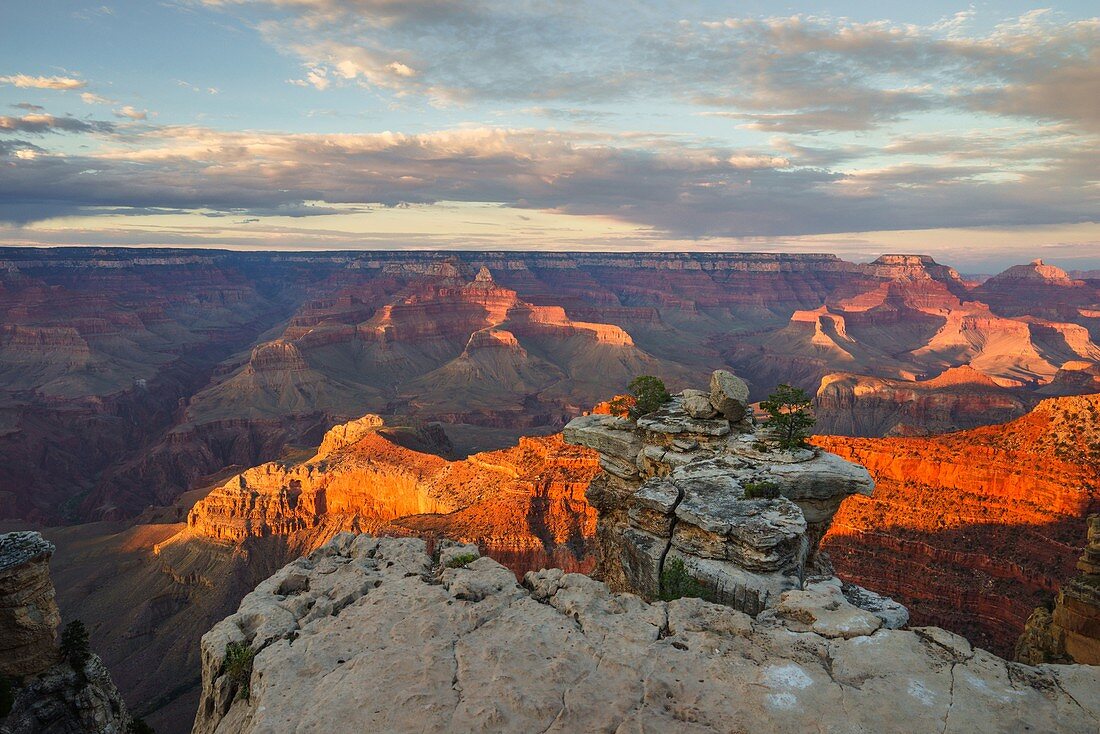 Sonnenuntergang am Mutterpunkt, Grand Canyon Nationalpark, Tusayan, Arizona, USA