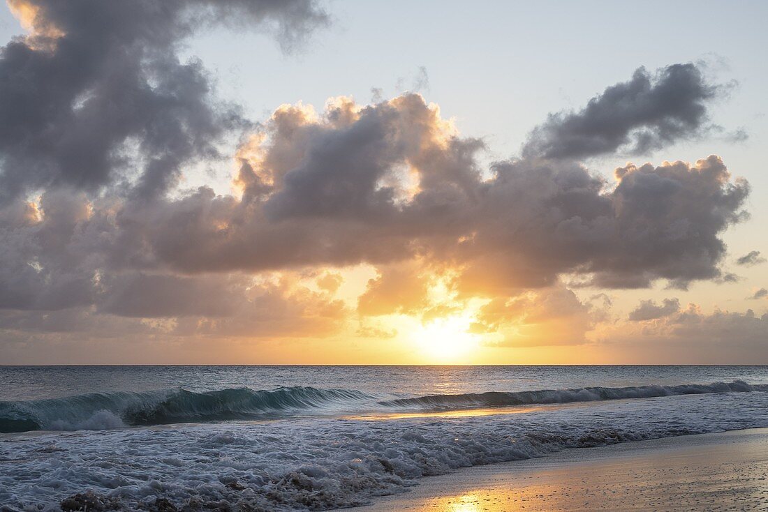 Sunset at Miami Beach, Barbados Island,  Lesser Antilles, West Indies, Caribbean region