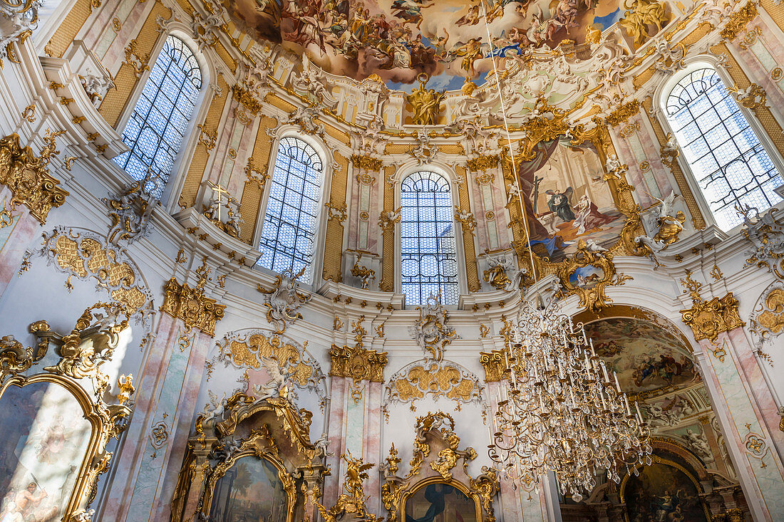Dome of the Benedictine Abbey Ettal, Upper Bavaria, Allgäu, Bavaria, Germany