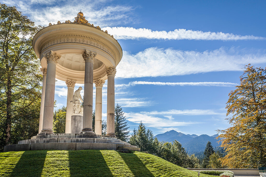 Temple of Venus in the park of Linderhof Palace, Ettal, Allgäu, Bavaria, Germany