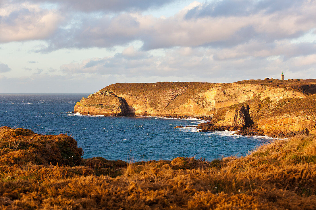 Coast at Cap Frehe in sunset. L Brittany, France