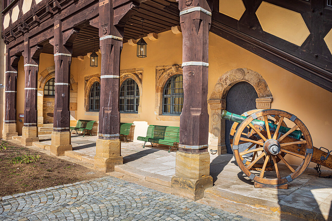 Inner courtyard of Veste Coburg, Coburg, Upper Franconia, Bavaria, Germany