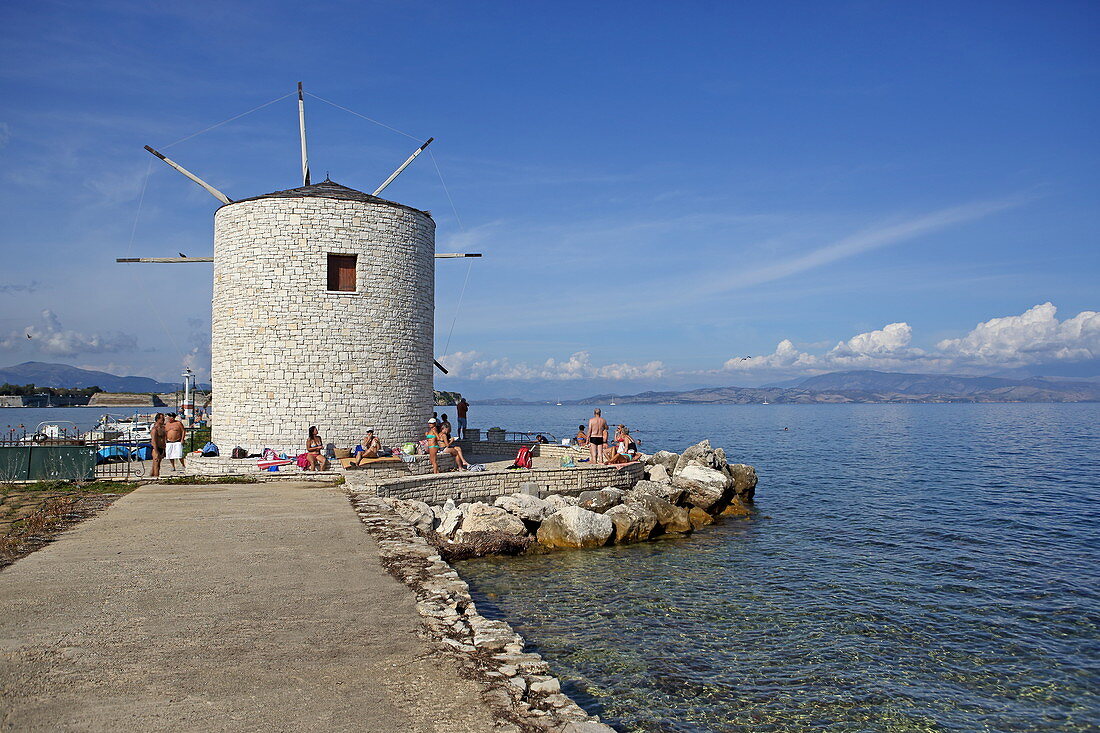 Windmill, Garitsa District, Kerkira, Corfu Town, Corfu Island, Ionian Islands, Greece