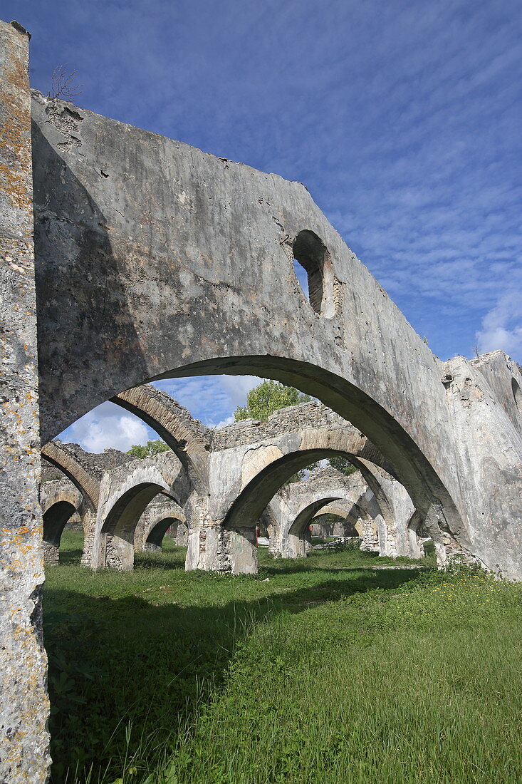 Ruin of the old Venetian shipyard in the place Gouvia, Corfu Island, Ionian Islands, Greece