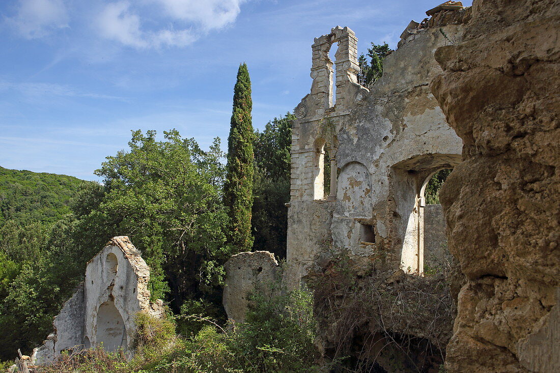 Ruin of Panagia Arkoudila, Kavos, Corfu Island, Ionian Islands, Greece