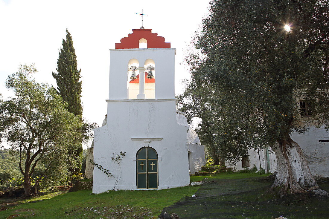 Stavromenos-Kirche im Ort Nimfes, Insel Korfu, Ionische Inseln, Griechenland