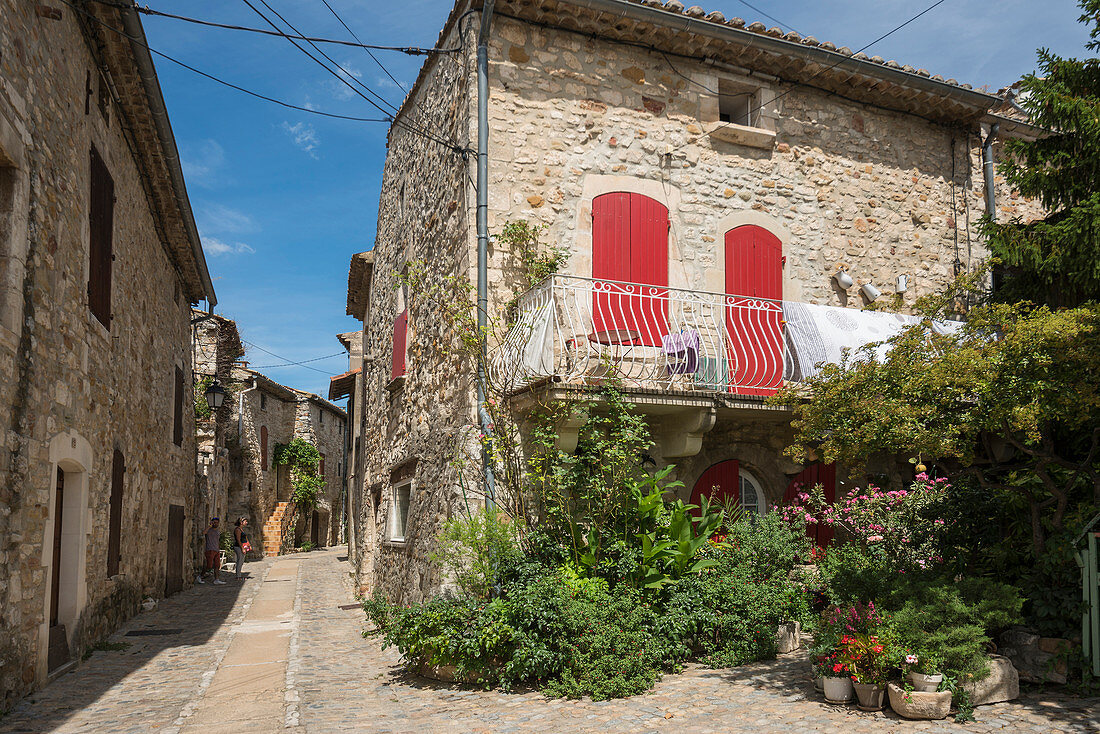 Aiguèze, die schönsten Dörfer Frankreichs, Les plus beaux villages de France, Département Gard, Okzitanien, Frankreich