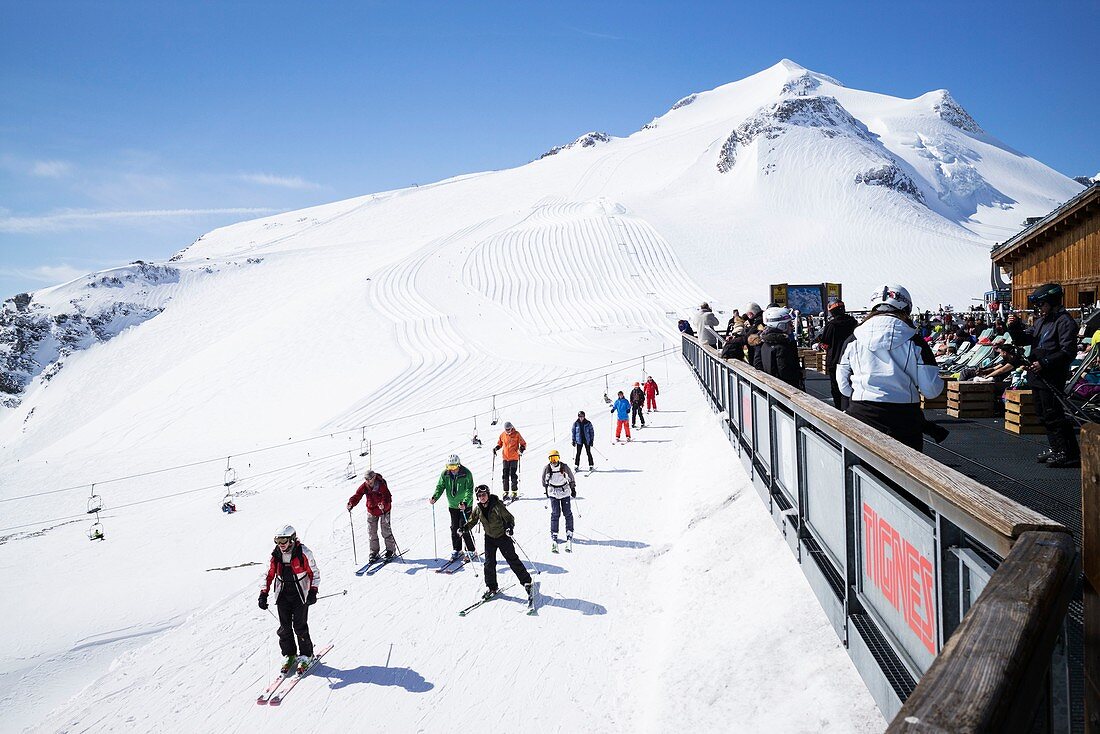 Frankreich, Savoie, Tarentaise-Tal, Skigebiet Tignes, Höhenrestaurant Le Panoramic (3032 m), Familie Bouvier