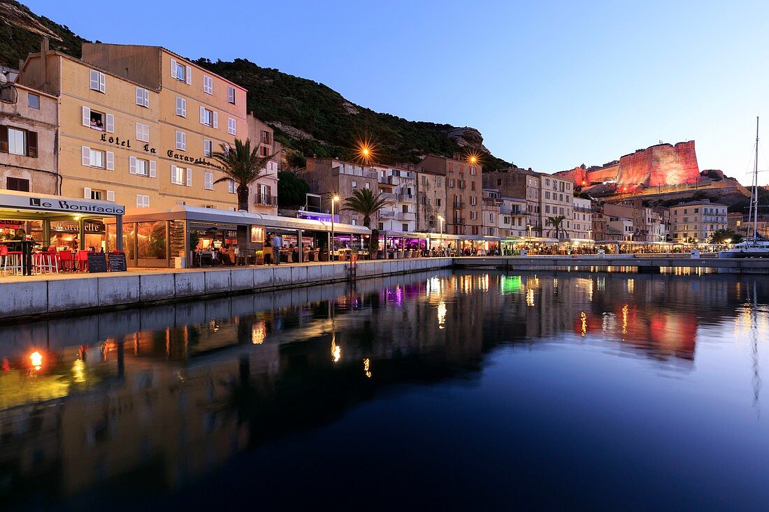 Frankreich, Corse du Sud, Freto, Bonifacio, Hafen und Zitadelle