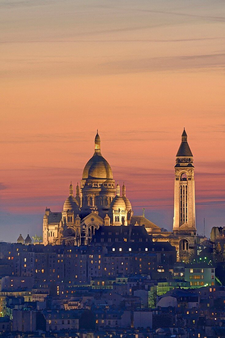 Frankreich, Paris, die Basilika des Sacre Coeur auf dem Hügel von Montmartre