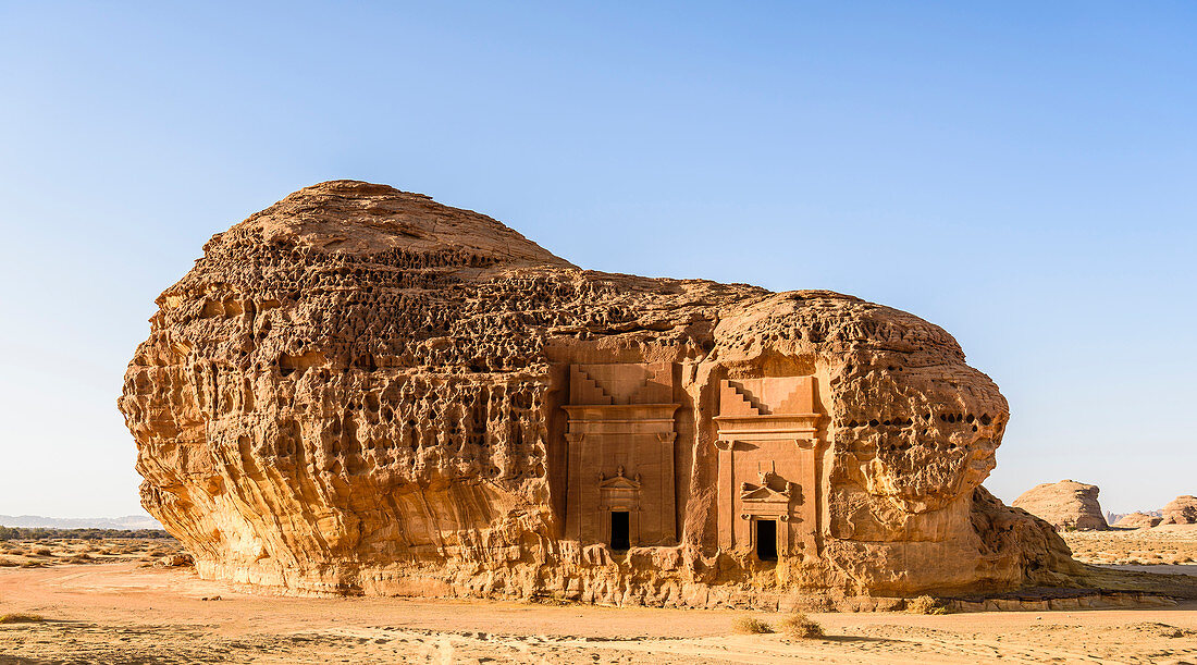 Hegra, auch bekannt als Mada'in Salih oder Al-Hijr, archäologische Stätte, geschnitzte Felsenhöhlengräber der Nabatäer