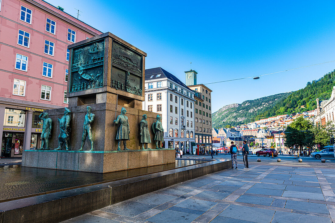 Seemannsdenkmal, Bergen, Norwegen, Skandinavien, Europa