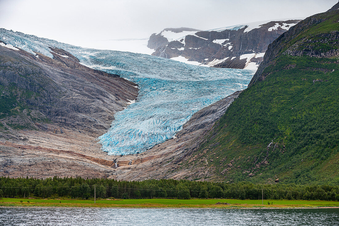 Svartisen glacier, Kystriksveien Coastal Road, Norway, Scandinavia, Europe