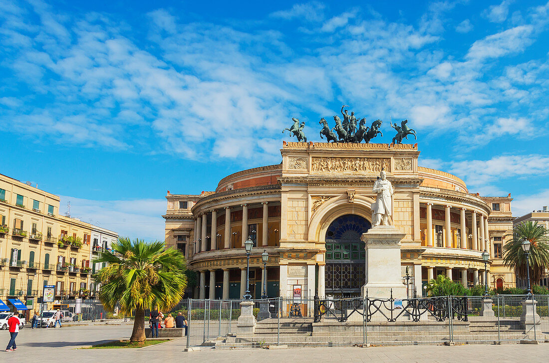 Politeama Theater, Palermo, Sicily, Italy, Europe