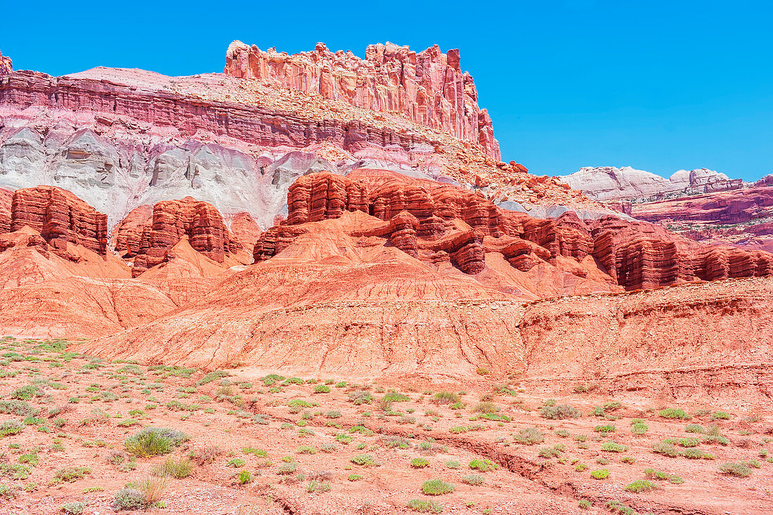 The Castle rock formation, Capitol Reef National Park, Utah, USA, North America