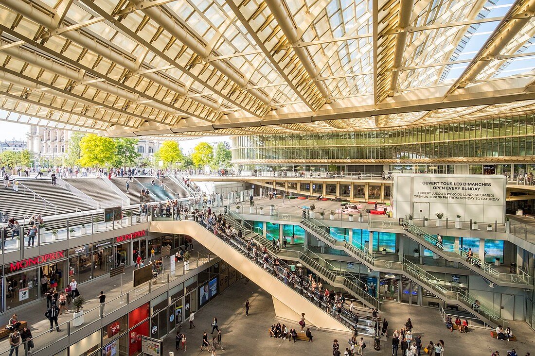 Frankreich, Paris, Chatelet-Les Halles, der Eingang des Einkaufszentrums des Forum des Halles und des Baldachins