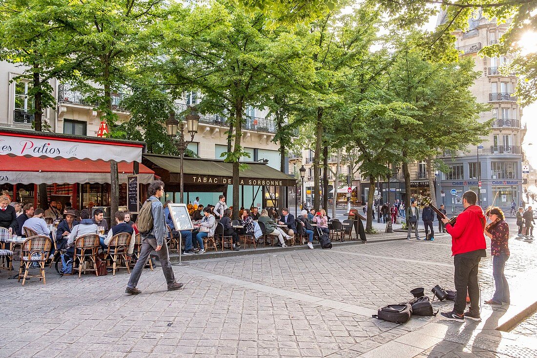 France, Paris, Saint Michel district, Place de la Sorbonne