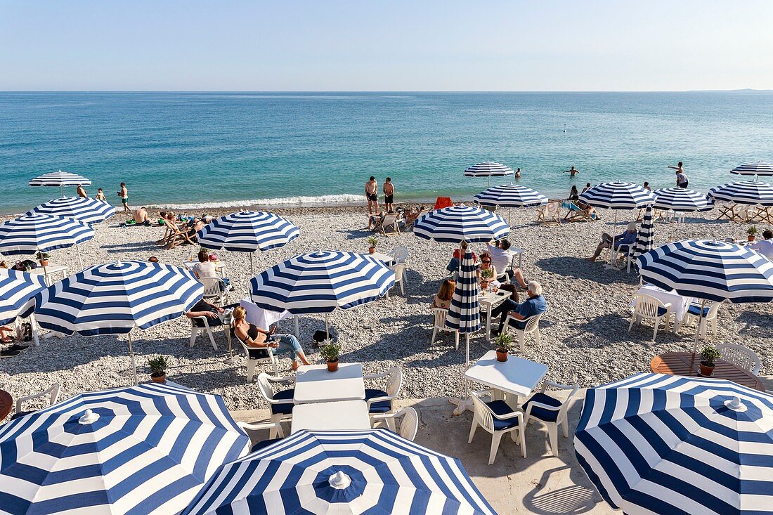 Frankreich, Alpes Maritimes, Nizza, Promenade des Anglais, Strandterrasse Rhul