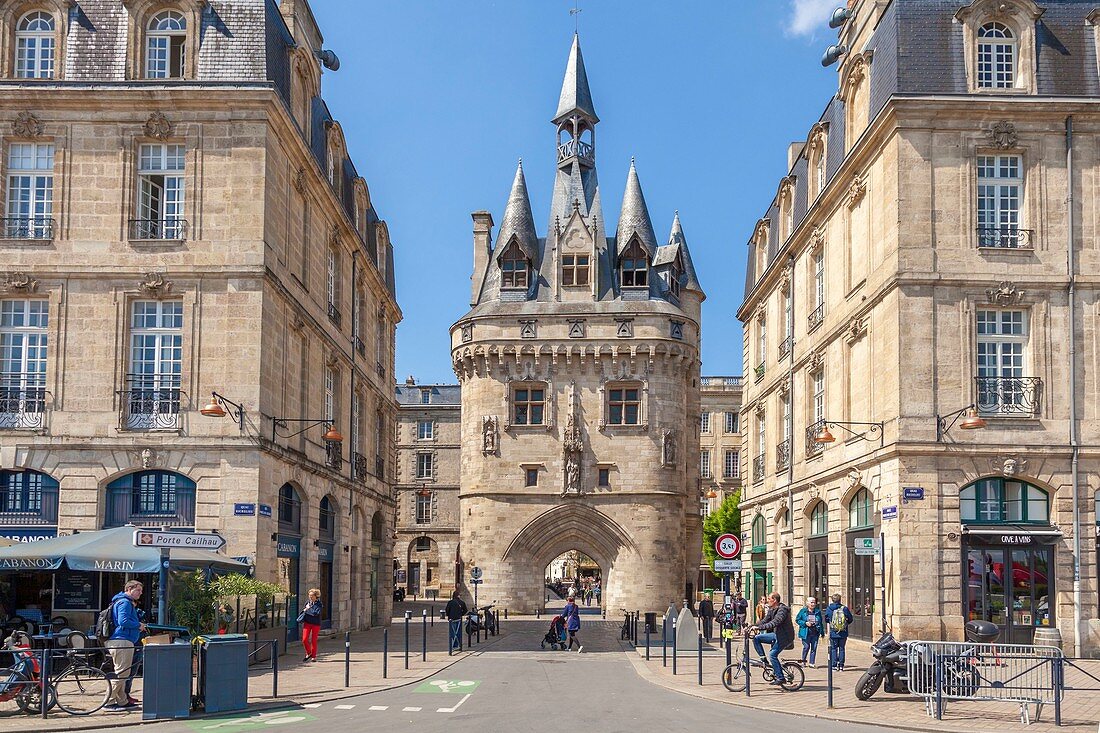 Frankreich, Gironde, Bordeaux, Gebiet, das von der UNESCO zum Weltkulturerbe erklärt wurde, Porte Cailhau (Cailhau-Tor)