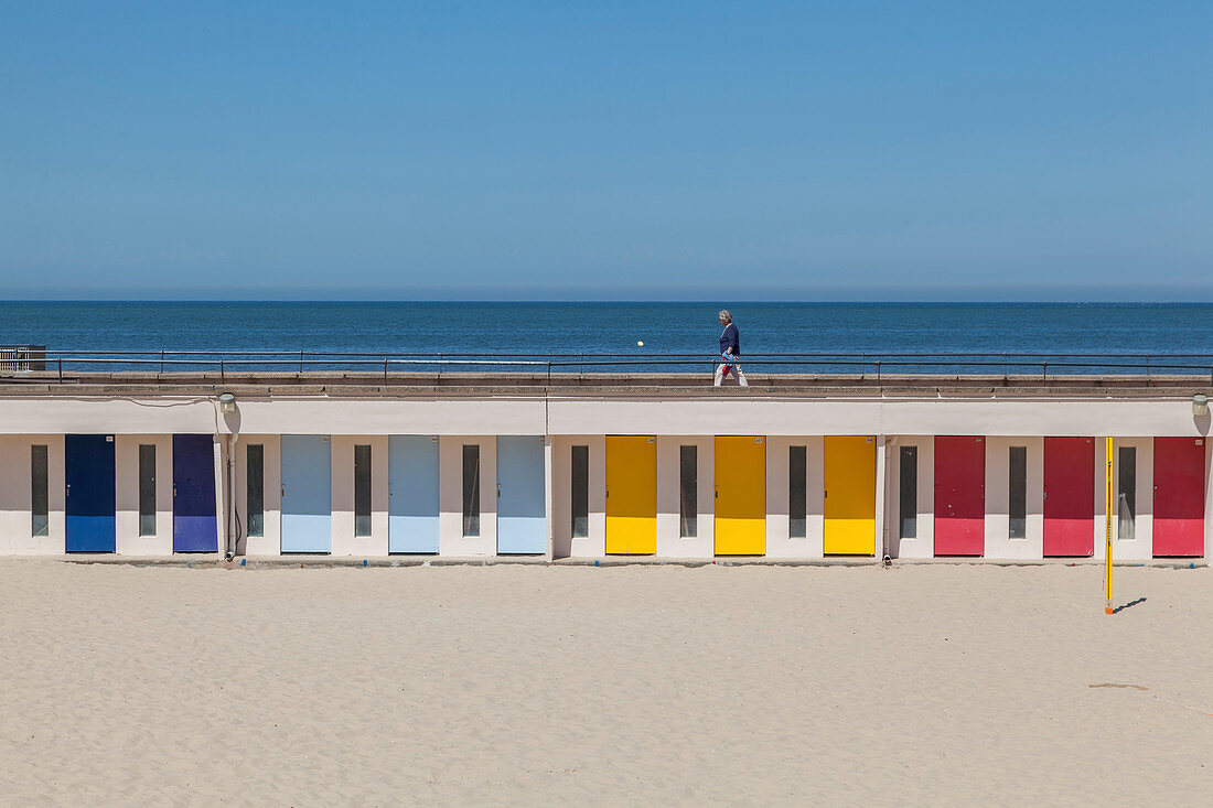 France, Pas de Calais, Cote d'Opale, Le Touquet, beach cabins