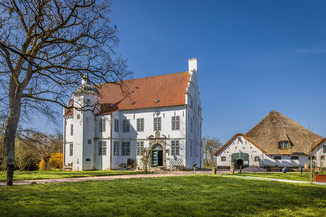 Hoyerswort manor house in Oldenswort, North Friesland, Schleswig-Holstein