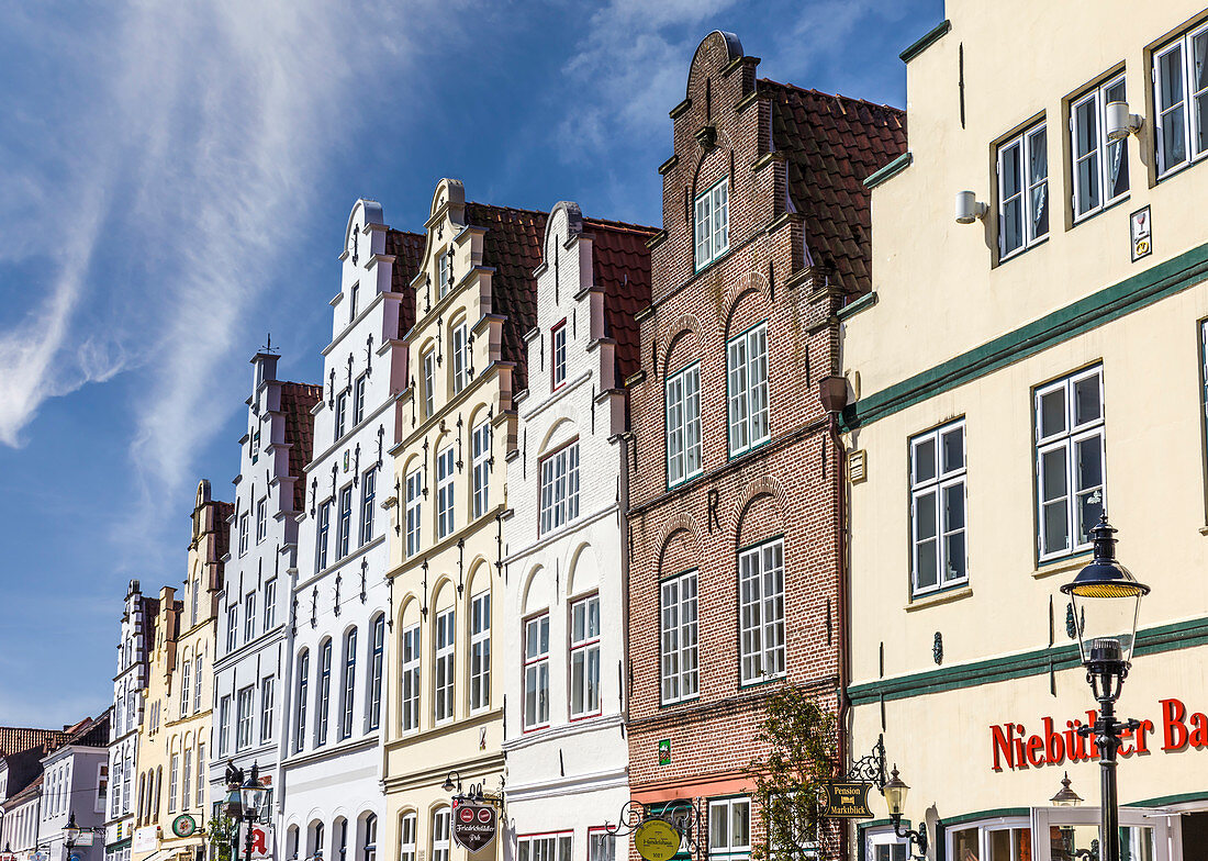 Historic houses in Friedrichstadt, North Friesland, Schleswig-Holstein