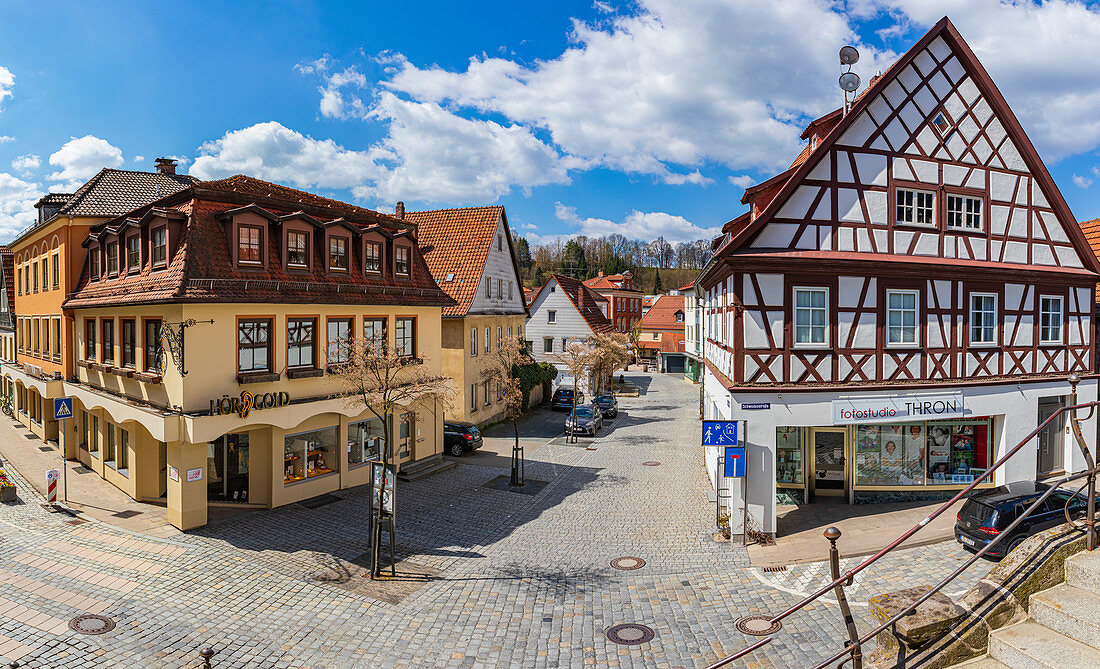 Bamberger Tor and Schwedenstrasse in Kronach, Bavaria, Germany