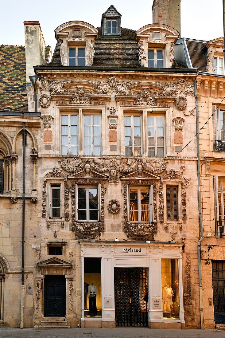 France, Cote d'Or, Dijon, area listed as World Heritage by UNESCO, rue des Forges, Maillard house