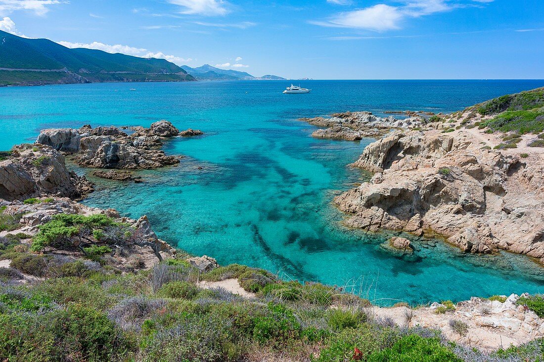 Frankreich, Haute Corse, in der Nähe von Ile Rousse, Agriates Wüste, Anse de Peraiola, Ostriconi Strand